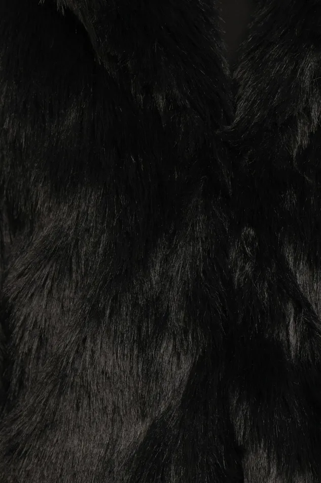 Women Petal and Pup Bobbi Faux Fur Jacket Black Jackets and Coats