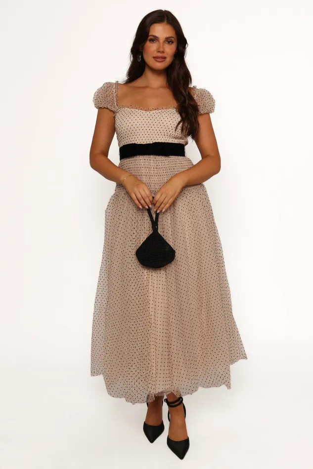 Women Petal and Pup Bryn Midi Dress Nude Winter Dresses