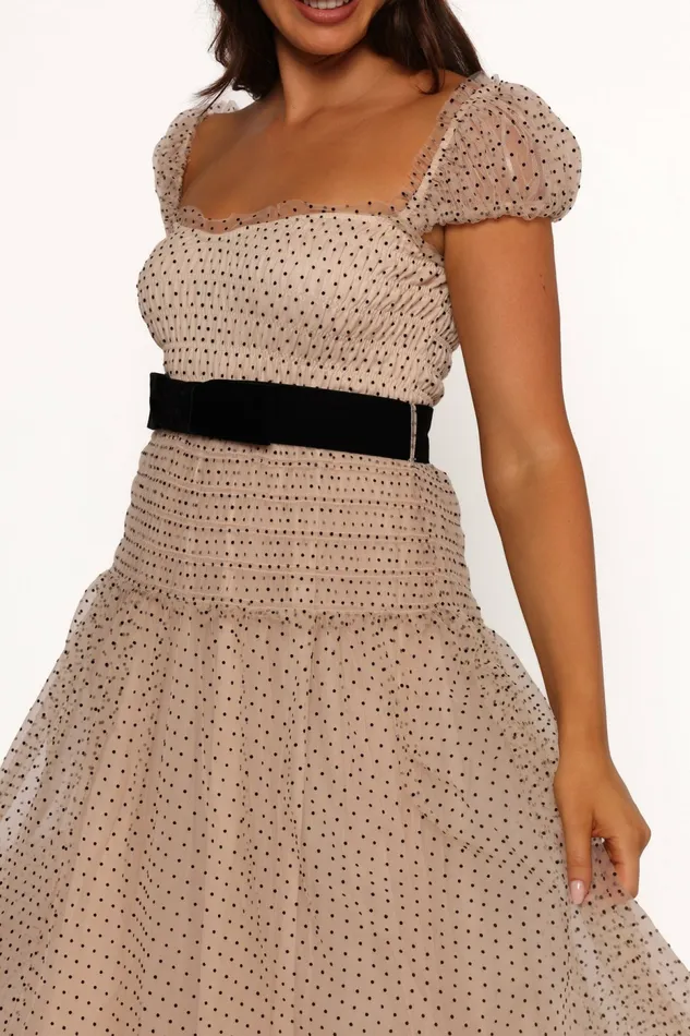 Women Petal and Pup Bryn Midi Dress Nude Winter Dresses