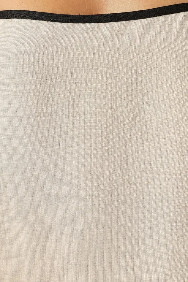 Women Petal and Pup Elliana Maxi Dress Beige Linen Dresses