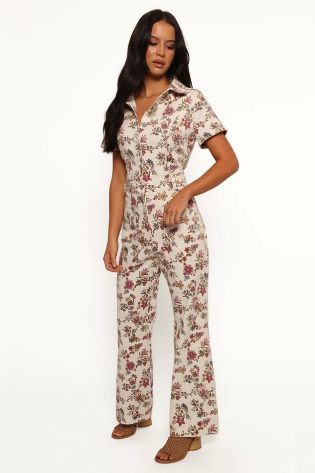 Women Petal and Pup Gisel Jumpsuit Ivory Multi Denim