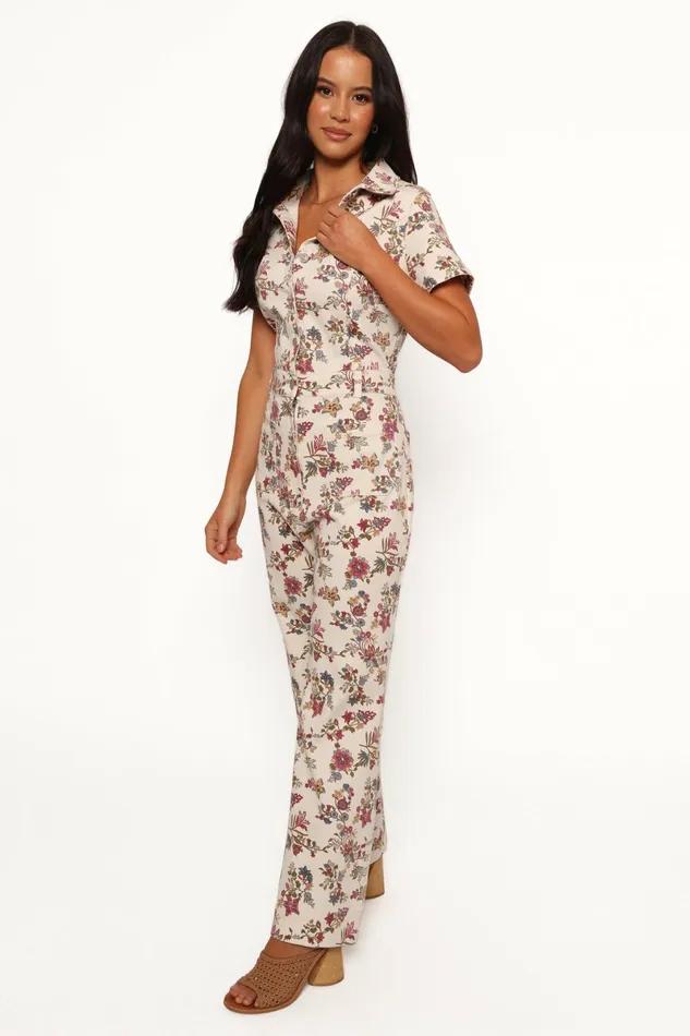 Women Petal and Pup Gisel Jumpsuit Ivory Multi Denim