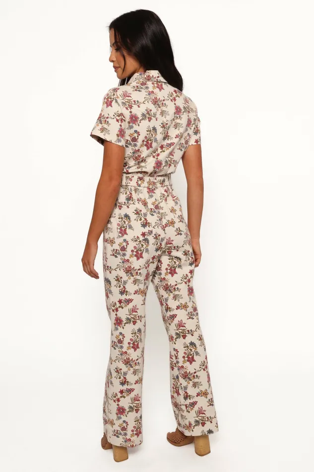 Women Petal and Pup Gisel Jumpsuit Ivory Multi Denim