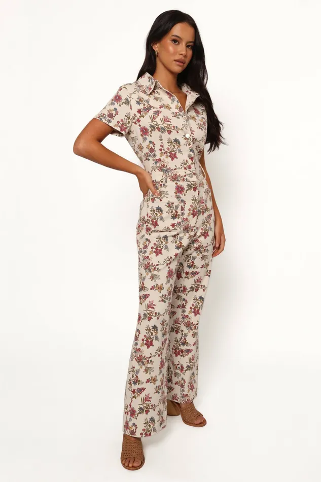 Women Petal and Pup Gisel Jumpsuit Ivory Multi Denim
