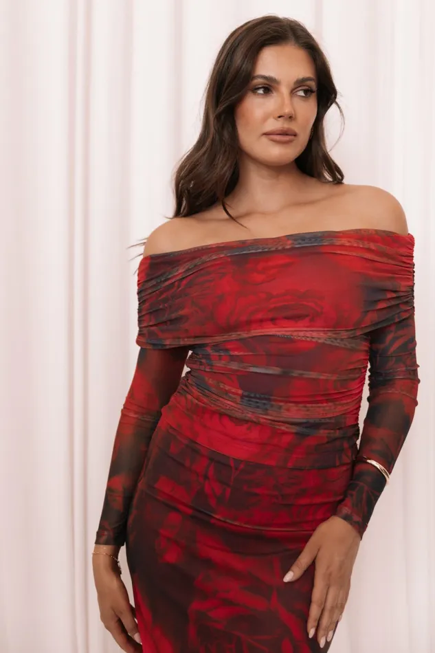 Women Petal and Pup Koa Off Shoulder Top Rose Print Off The Shoulder Tops