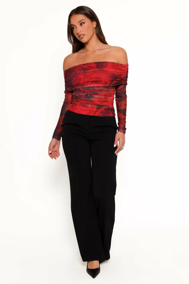 Women Petal and Pup Koa Off Shoulder Top Rose Print Off The Shoulder Tops
