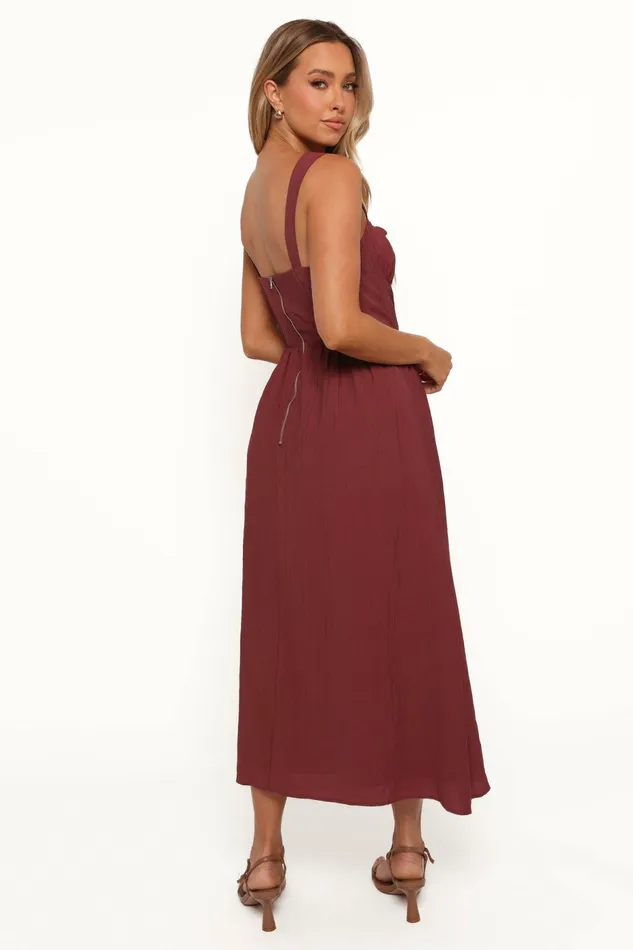 Women Petal and Pup Sofie Midi Dress Brick Winter Dresses