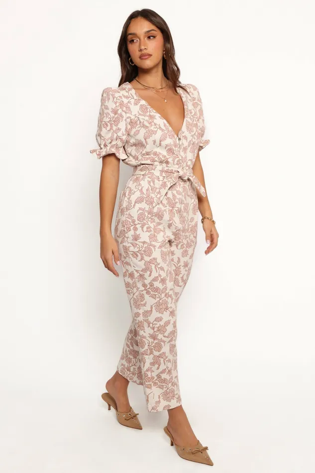 Women Petal and Pup Valerie Jumpsuit Ivory Tan Denim