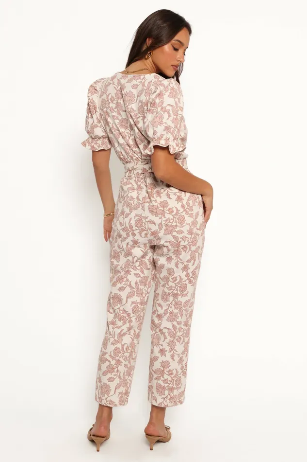 Women Petal and Pup Valerie Jumpsuit Ivory Tan Denim