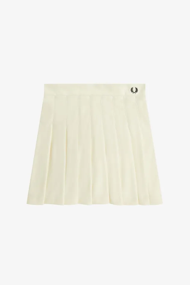 Women Pleated Tennis Skirt Ecru Fred Perry Trousers and Skirts