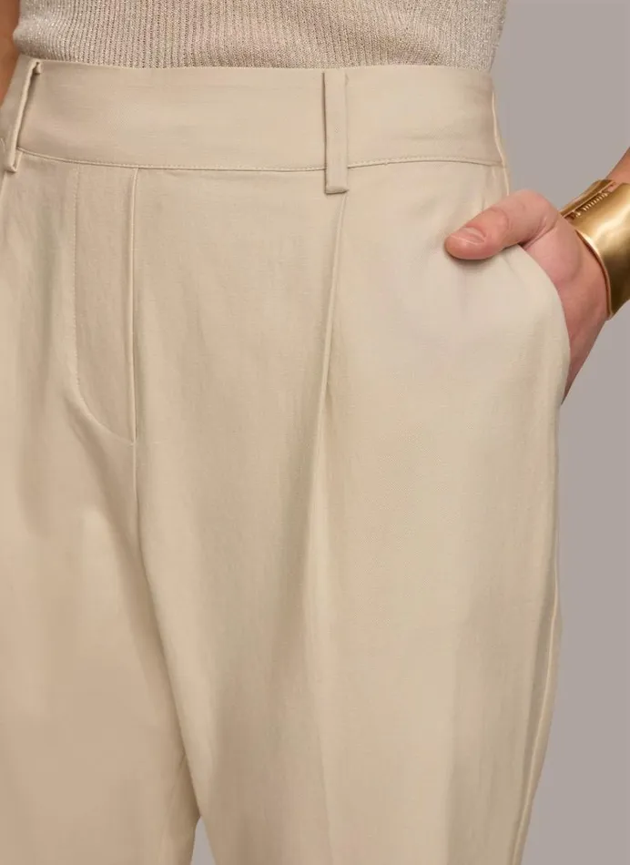 Women PULL ON TROUSER WITH PLEATS Beige Donna Karan New York Pants Women PULL ON TROUSER WITH PLEATS Beige Donna Karan New York Pants