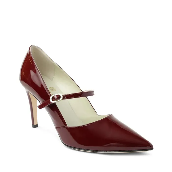 Women Pumps Bruno Magli Gemma MaryJane Leather Pump 8211 Bordeaux Patent