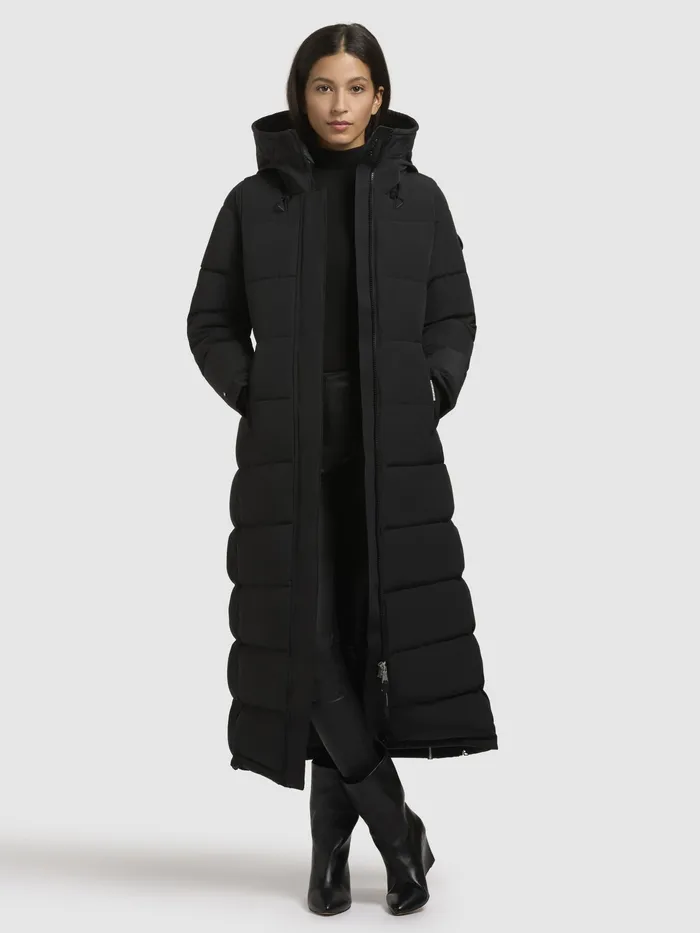 Women Quilted Coats KHUJO Mantel CLARESSE Schwarz Schwarz