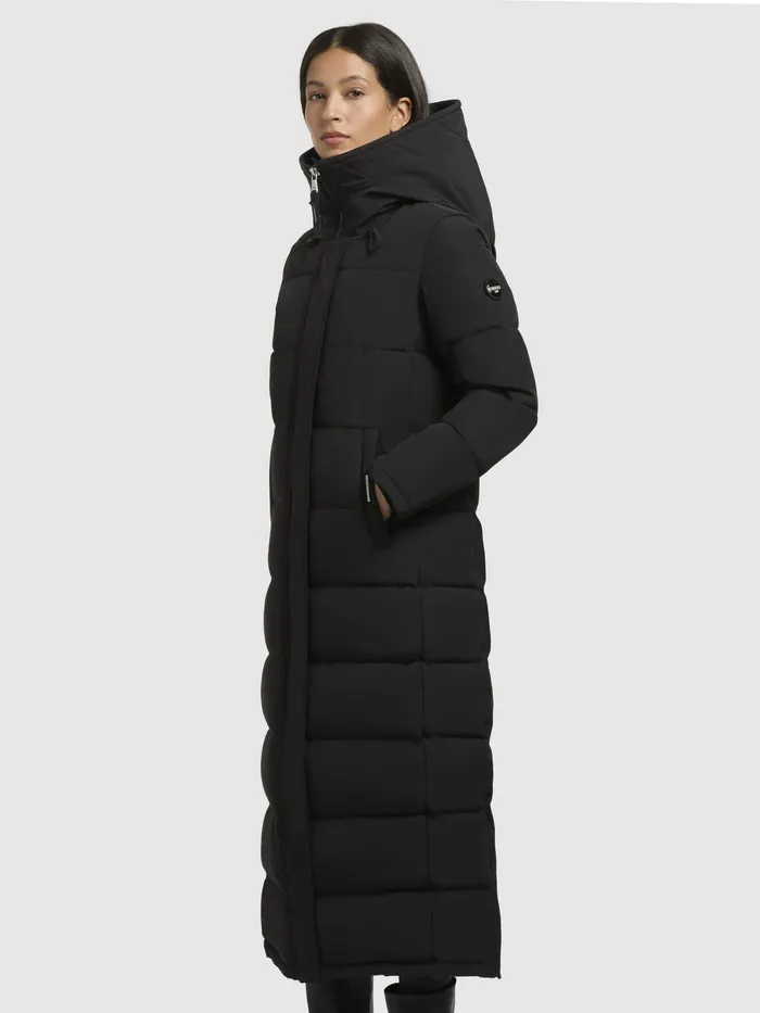 Women Quilted Coats KHUJO Mantel CLARESSE Schwarz Schwarz