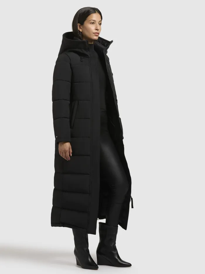 Women Quilted Coats KHUJO Mantel CLARESSE Schwarz Schwarz