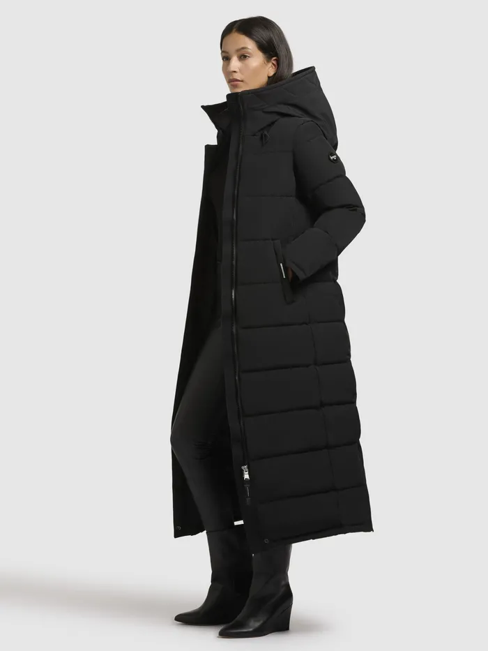 Women Quilted Coats KHUJO Mantel CLARESSE Schwarz Schwarz