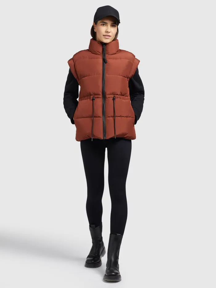 Women Quilted Vests KHUJO Weste MINOU Rotbraun Rotbraun