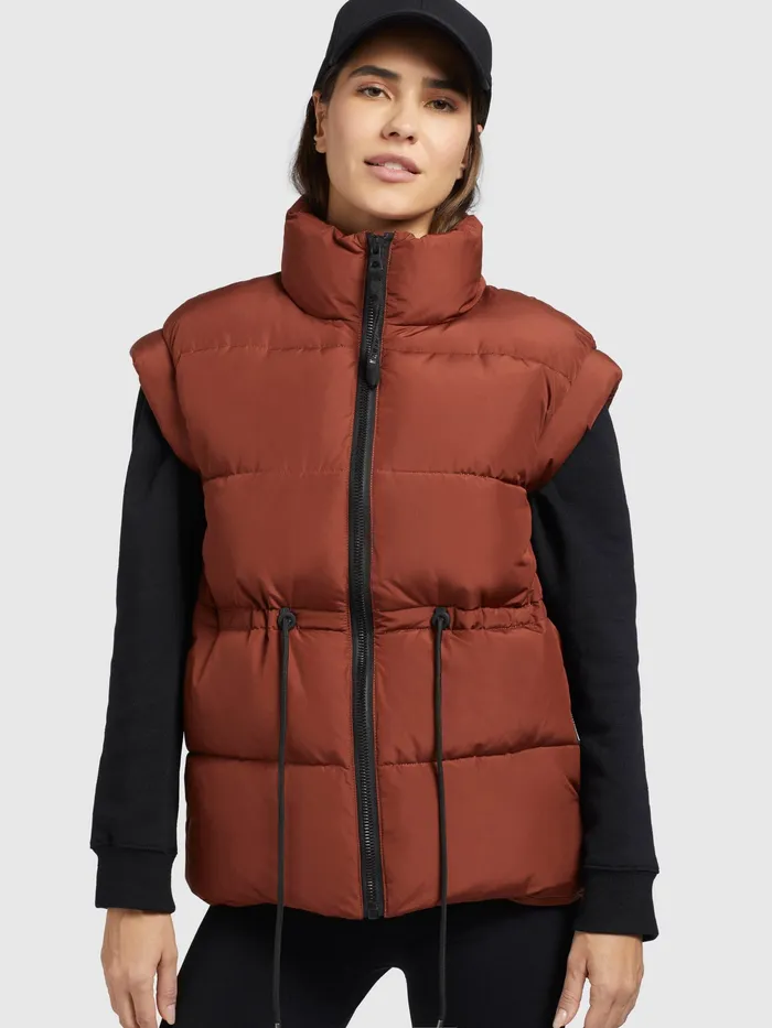 Women Quilted Vests KHUJO Weste MINOU Rotbraun Rotbraun