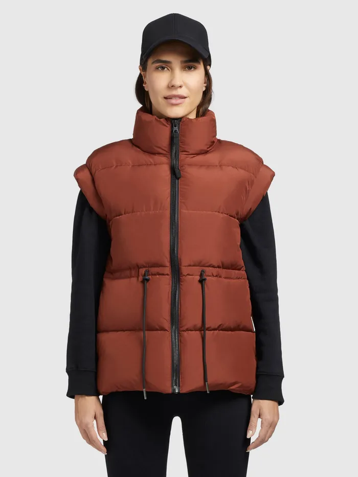 Women Quilted Vests KHUJO Weste MINOU Rotbraun Rotbraun