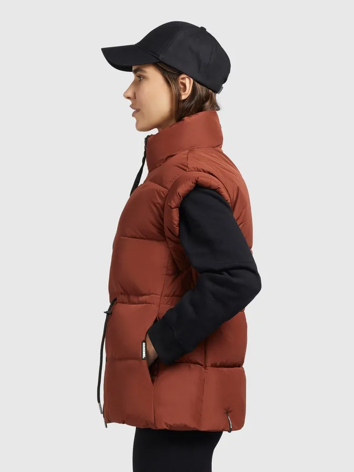 Women Quilted Vests KHUJO Weste MINOU Rotbraun Rotbraun