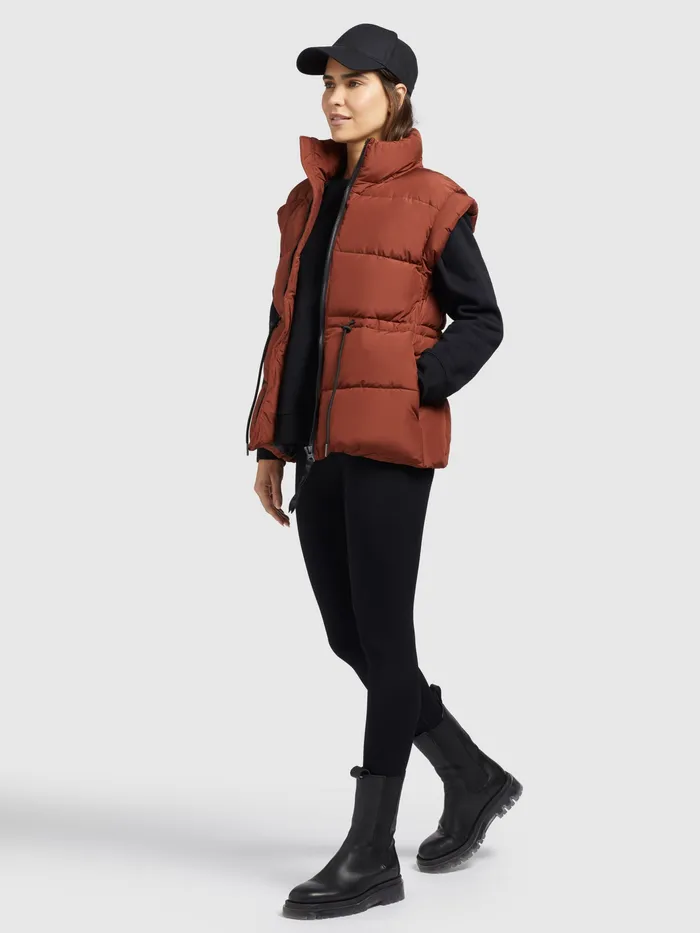 Women Quilted Vests KHUJO Weste MINOU Rotbraun Rotbraun