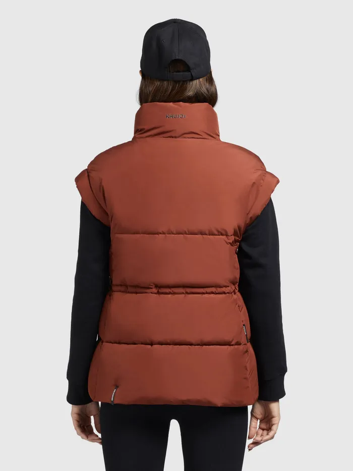 Women Quilted Vests KHUJO Weste MINOU Rotbraun Rotbraun