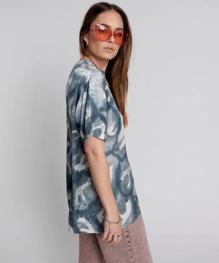 Women REFLECTION HAND PRINTED SATIN TEE One Teaspoon Tees and Tanks Women REFLECTION HAND PRINTED SATIN TEE One Teaspoon Tees and Tanks
