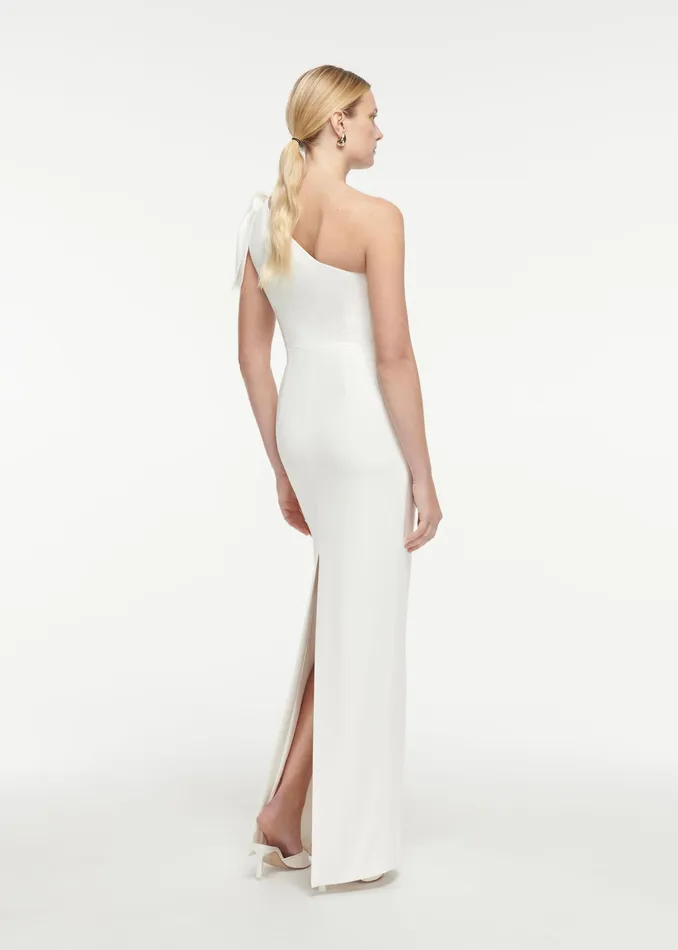 Women Roland Mouret Clothing Asymmetric Satin Crepe Gown