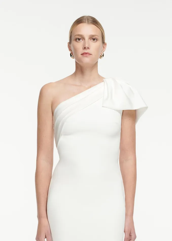 Women Roland Mouret Clothing Asymmetric Satin Crepe Gown