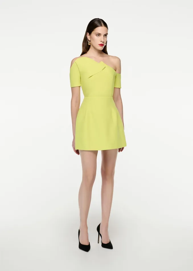 Women Roland Mouret Clothing Asymmetric Silk Wool Mini Dress