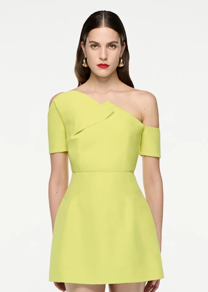 Women Roland Mouret Clothing Asymmetric Silk Wool Mini Dress