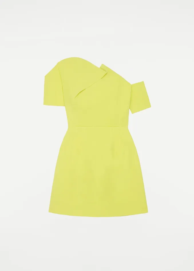 Women Roland Mouret Clothing Asymmetric Silk Wool Mini Dress