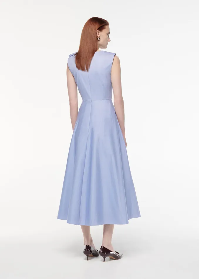Women Roland Mouret Clothing Bow Cotton Poplin Midi Dress