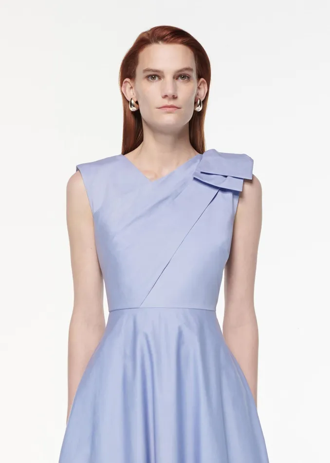 Women Roland Mouret Clothing Bow Cotton Poplin Midi Dress