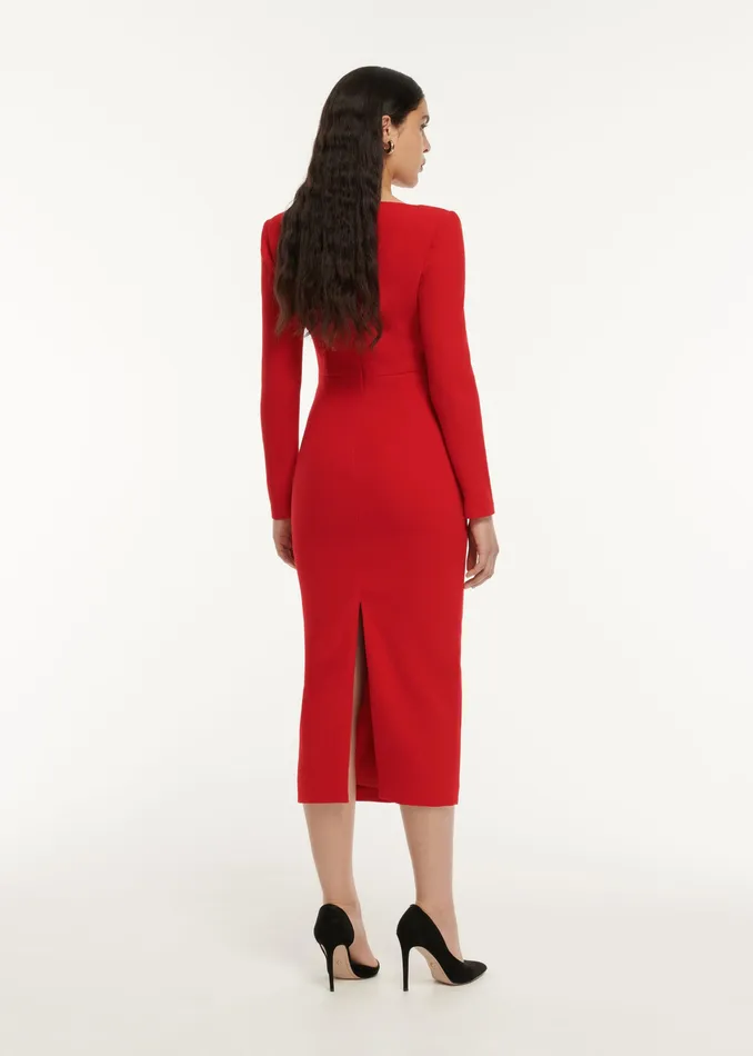 Women Roland Mouret Clothing Flower Detail Midi Dress