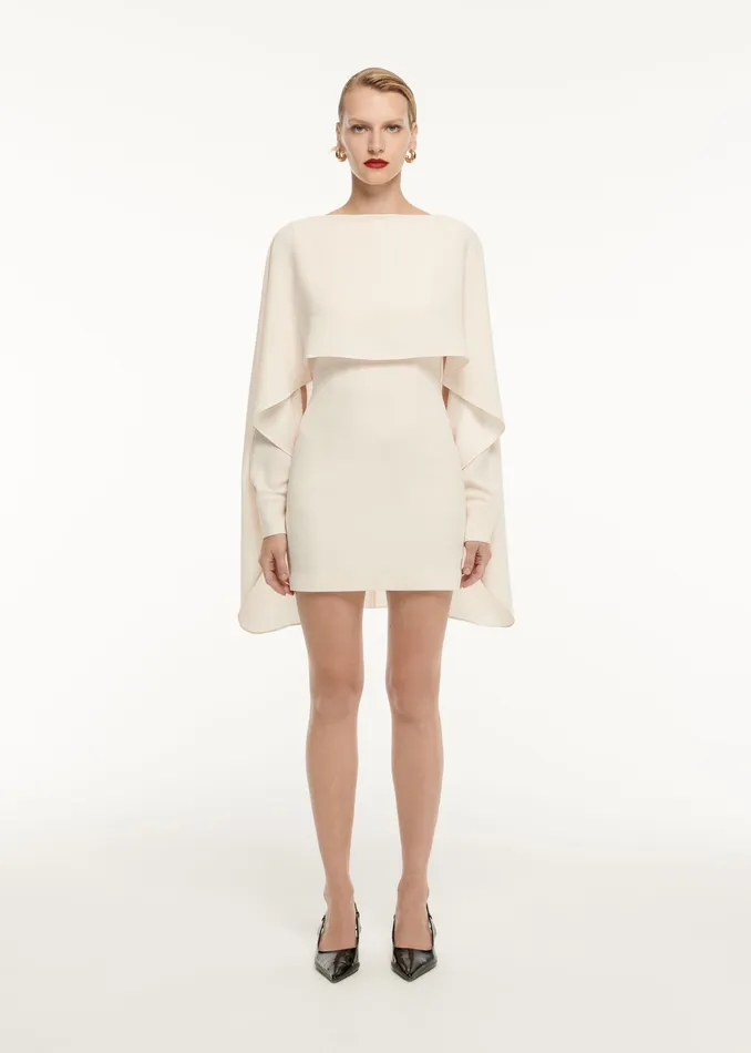 Women Roland Mouret Clothing Long Sleeve Satin Crepe Mini Dress