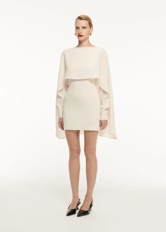 Women Roland Mouret Clothing Long Sleeve Satin Crepe Mini Dress