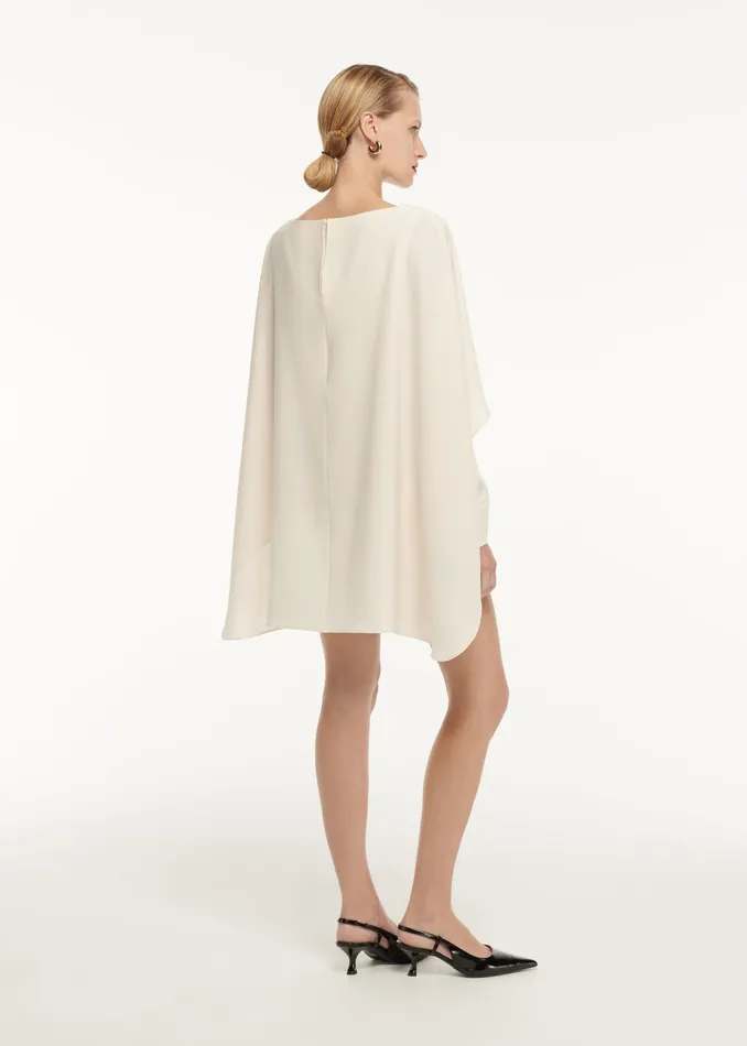 Women Roland Mouret Clothing Long Sleeve Satin Crepe Mini Dress