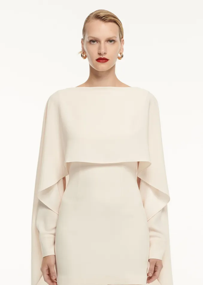 Women Roland Mouret Clothing Long Sleeve Satin Crepe Mini Dress