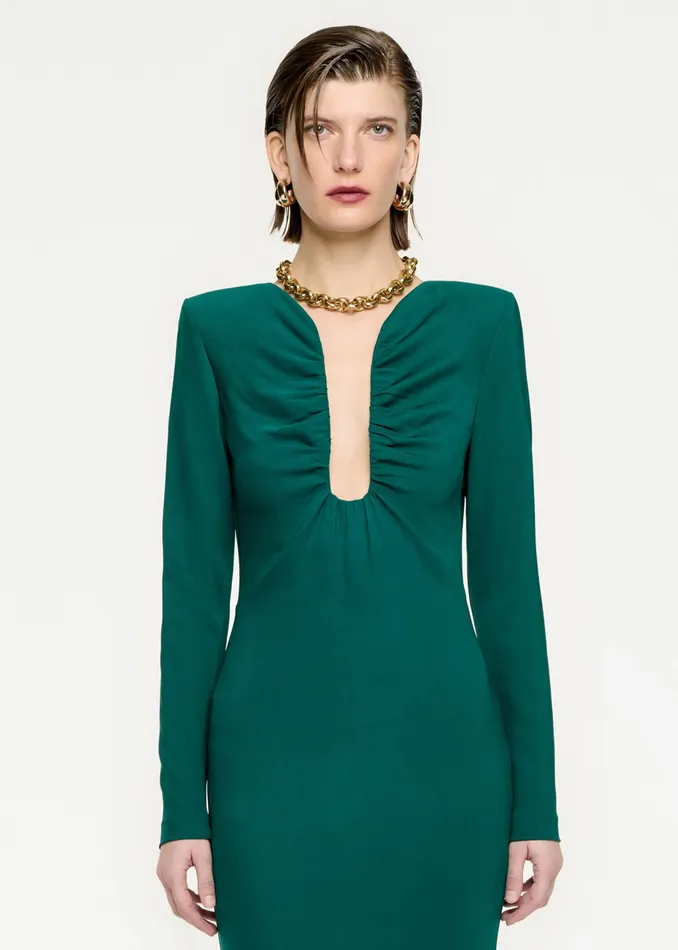 Women Roland Mouret Clothing Long Sleeve Stretch Cady Maxi Dress