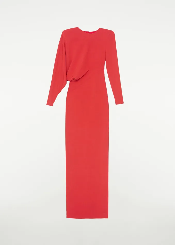 Women Roland Mouret Clothing Long Sleeve Stretch Cady Maxi Dress