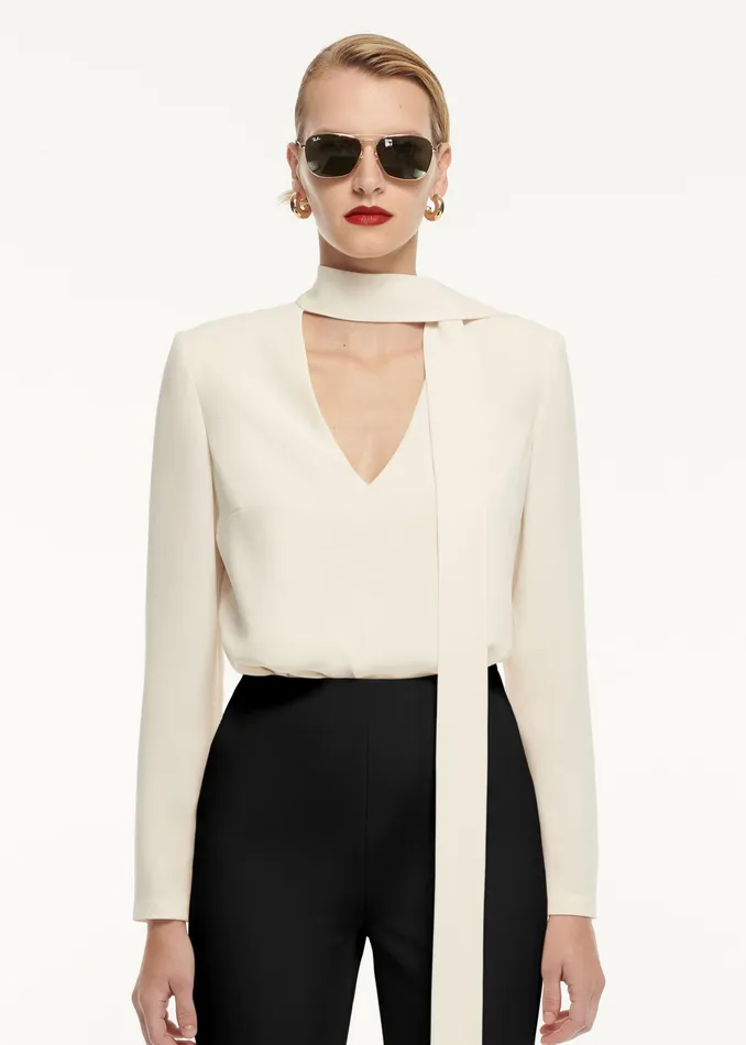 Women Roland Mouret Clothing Long Sleeve Tie Stretch Cady