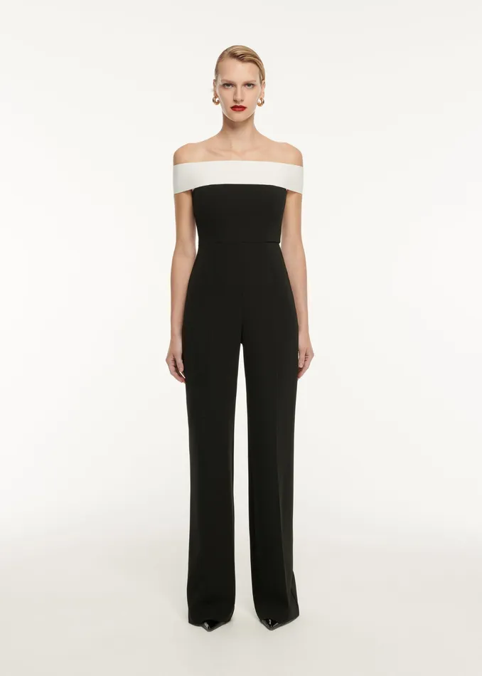 Women Roland Mouret Clothing Off The Shoulder Stretch Cady Jumpsuit