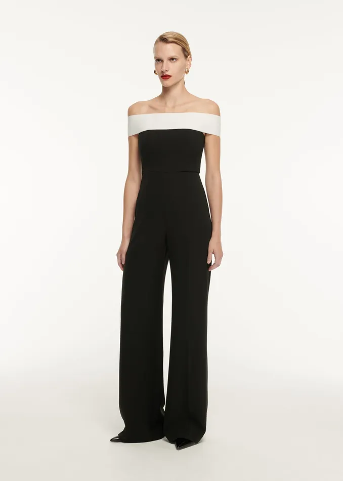 Women Roland Mouret Clothing Off The Shoulder Stretch Cady Jumpsuit