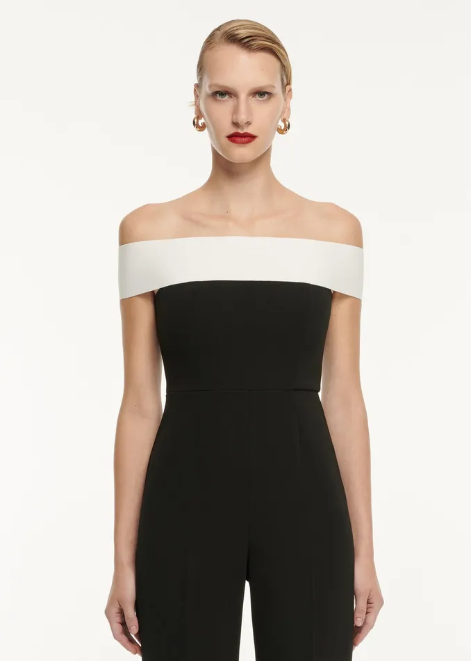 Women Roland Mouret Clothing Off The Shoulder Stretch Cady Jumpsuit
