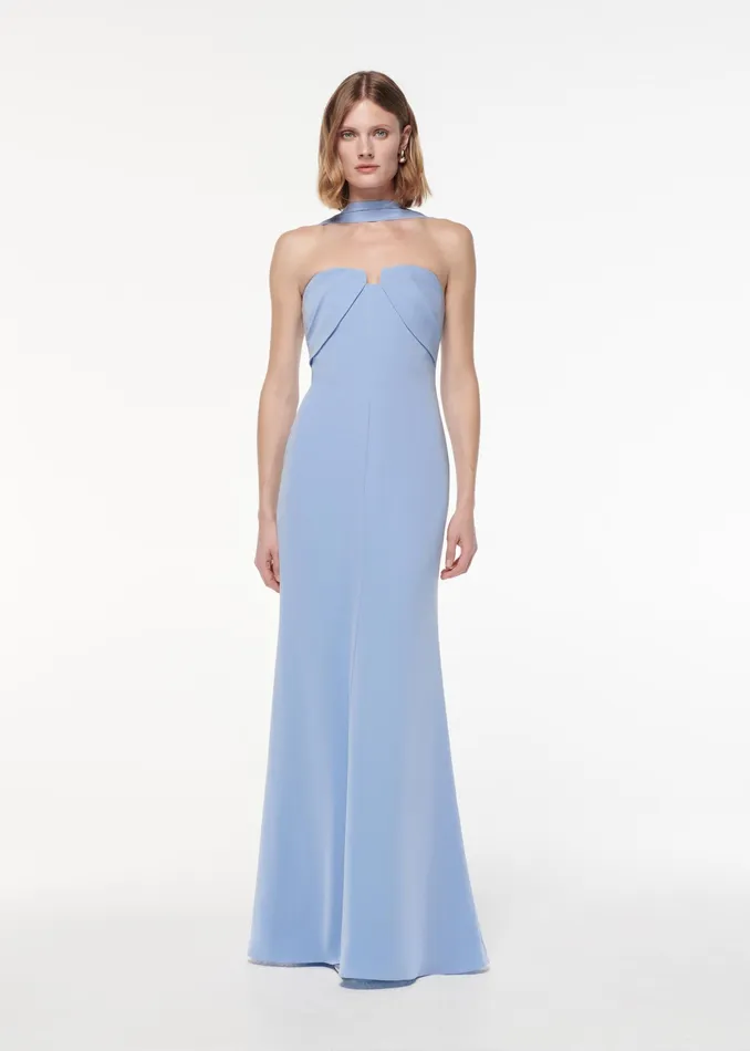 Women Roland Mouret Clothing Sash Satin Crepe Gown