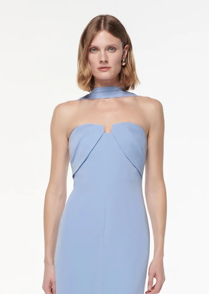 Women Roland Mouret Clothing Sash Satin Crepe Gown