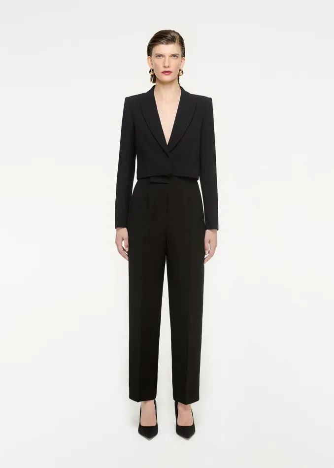 Women Roland Mouret Clothing Straight Cut Wool Silk Trouser