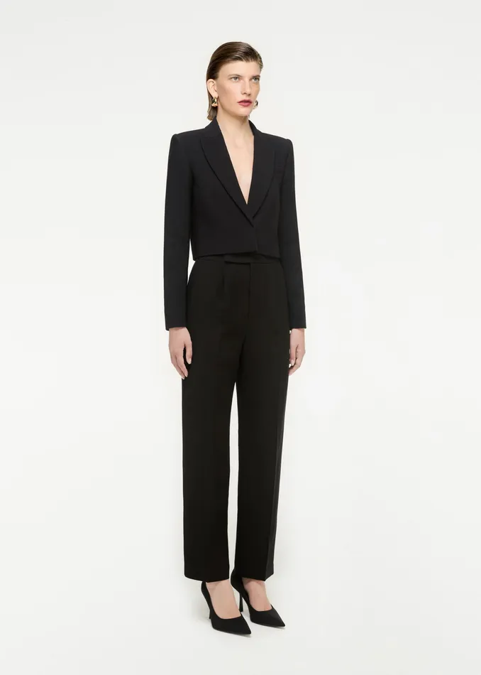Women Roland Mouret Clothing Straight Cut Wool Silk Trouser