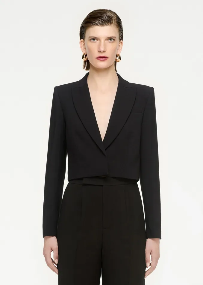 Women Roland Mouret Clothing Straight Cut Wool Silk Trouser